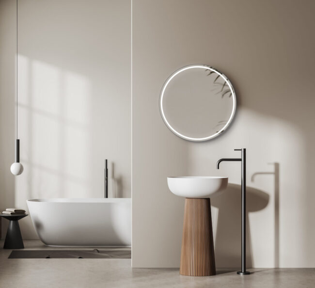 HOUCO SALMA BASIC, Rundt LED-spejl, 2 størrelser