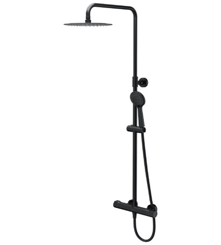 CERSANIT CITY OVAL Brusearmatur, Sort Mat