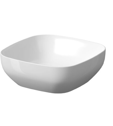 FARVA Bordvask, Square 38×38, Hvid Blank, Uden overløb