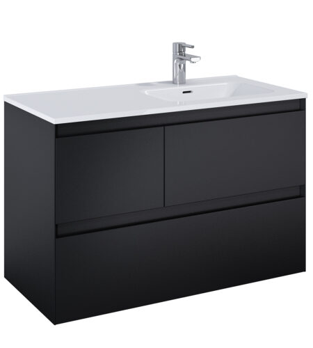 ALMA Badmøbel 100×46, Højre eller Venstre, Sort