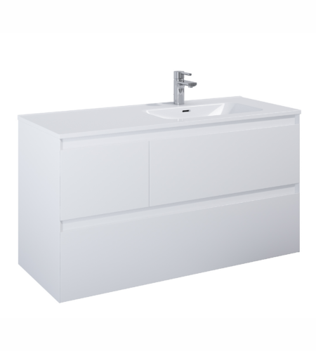ALMA Badmøbel 120×46, Højre eller Venstre, Hvid Mat